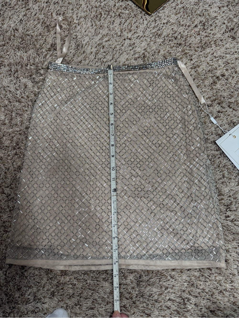 NWTMac Duggal Champagne and Silver Embellished Pencil Skirt - Size 2 - Picture 8 of 12